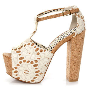 Jessica Simpson Lace T-Strap Platform Sandals